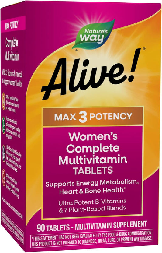 Nature's Way Alive! Max3 Potency Women's Complete Multivitamin, 90 Tablets
