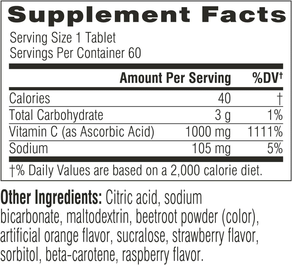 Swisse Effervescent Vitamin C 1000mg - Dissolvable Tablets, Immune Support, 60 Count - görsel 9
