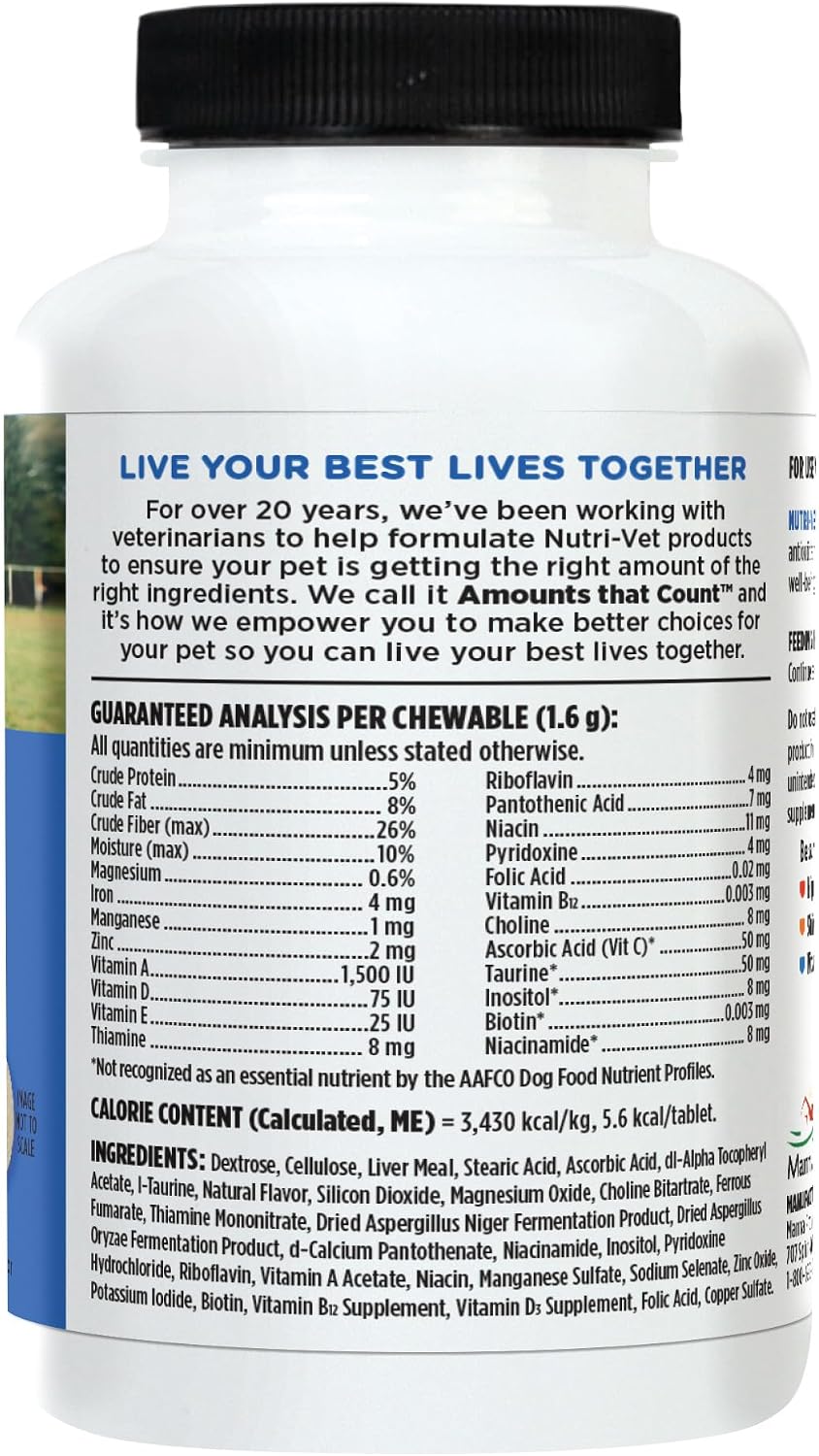 Nutri-Vet Senior-Vite Multivitamin for Senior Dogs, 120 Chewable Tablets - görsel 9