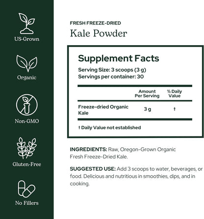 Eclectic Herb Organic Kale Powder - Superfood Supplement (91g)