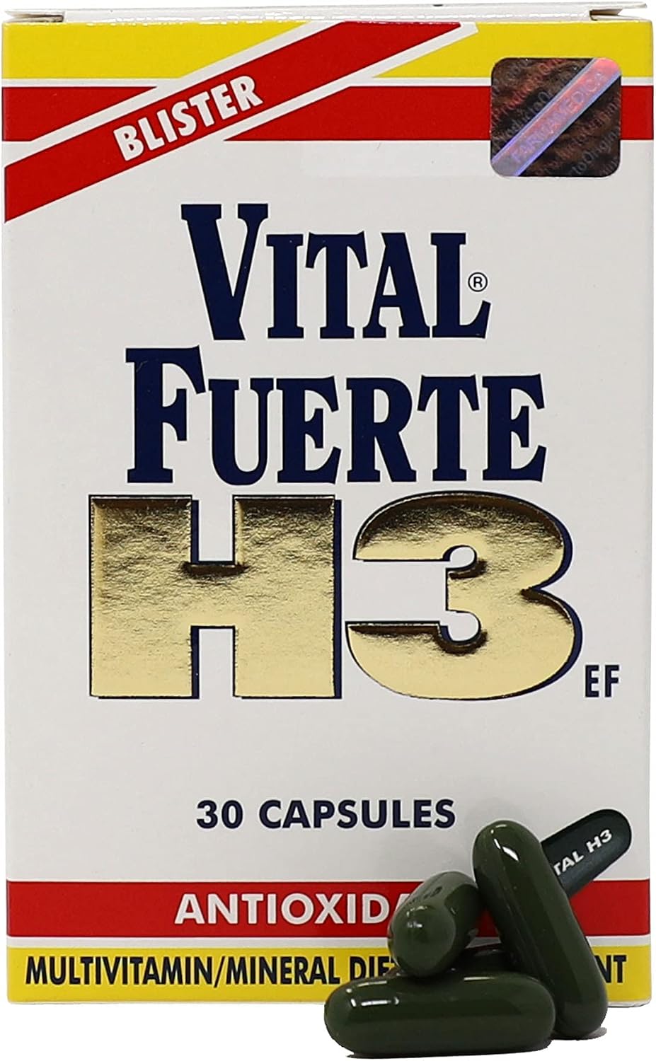 Vital Fuerte H3 Multivitamin and Mineral Supplement with Antioxidants, 30 Capsules - görsel 1