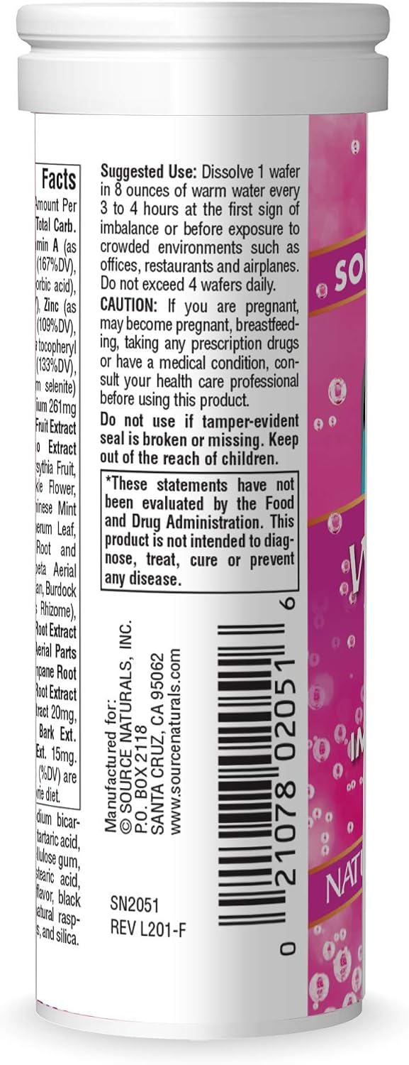 Source Naturals Wellness Fizz, Natural Berry Flavour - 10 Wafers - görsel 2