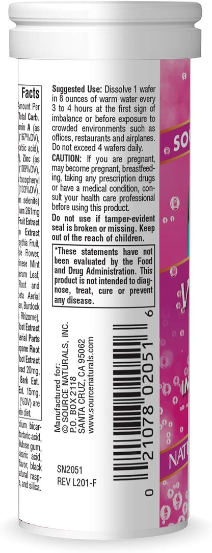 Source Naturals Wellness Fizz, Natural Berry Flavour - 10 Wafers
