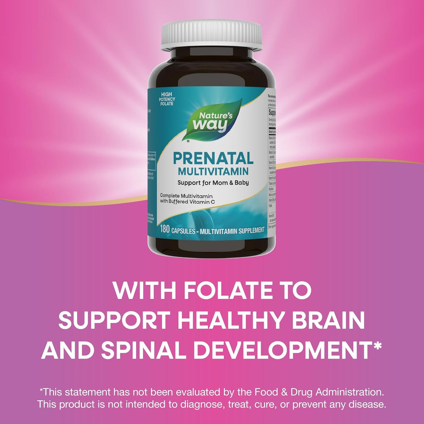 Nature's Way Prenatal Multivitamin with Folate, 180 Capsules - görsel 4