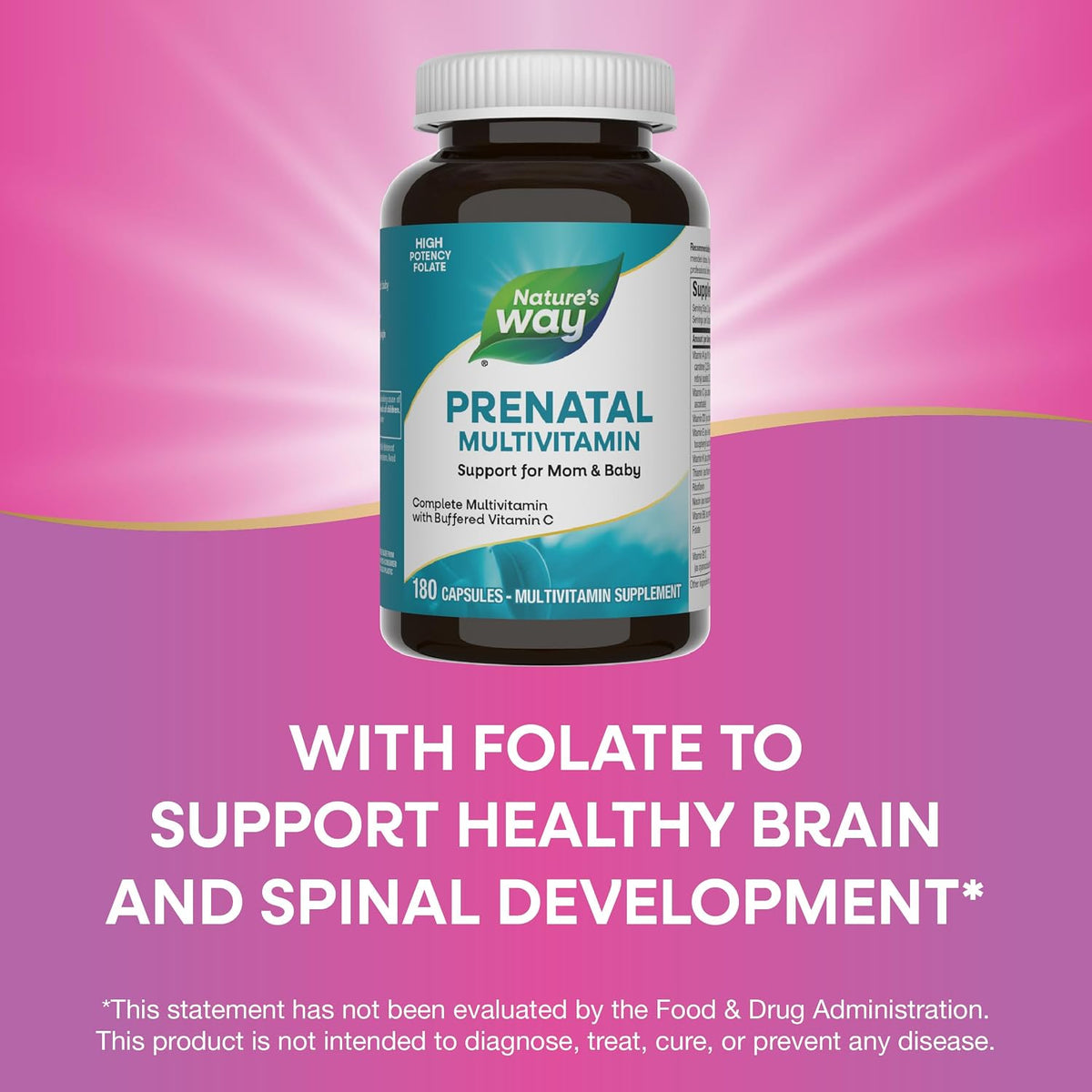 Nature's Way Prenatal Multivitamin with Folate, 180 Capsules - görsel 4