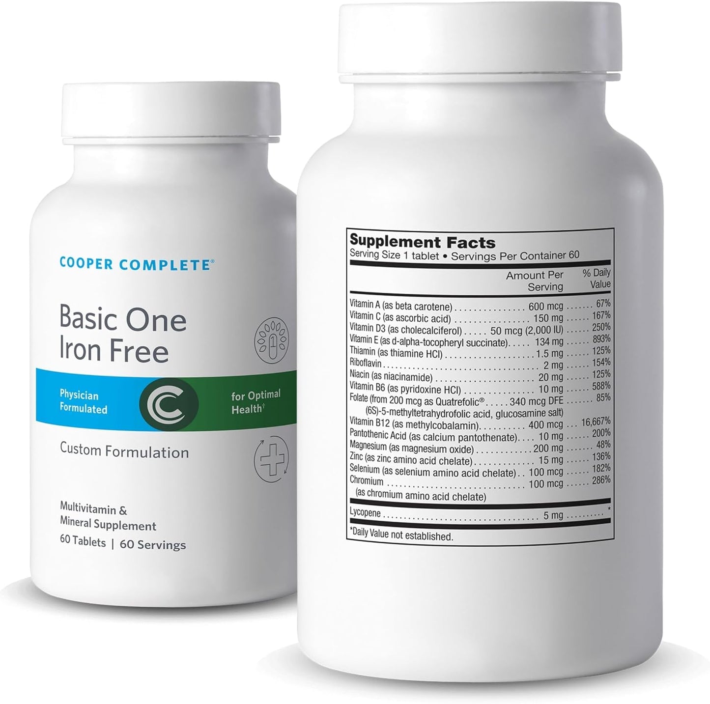 Cooper Complete Basic One Iron Free One A Day Multivitamin - 60 Tablets, Pack of 3 - görsel 2