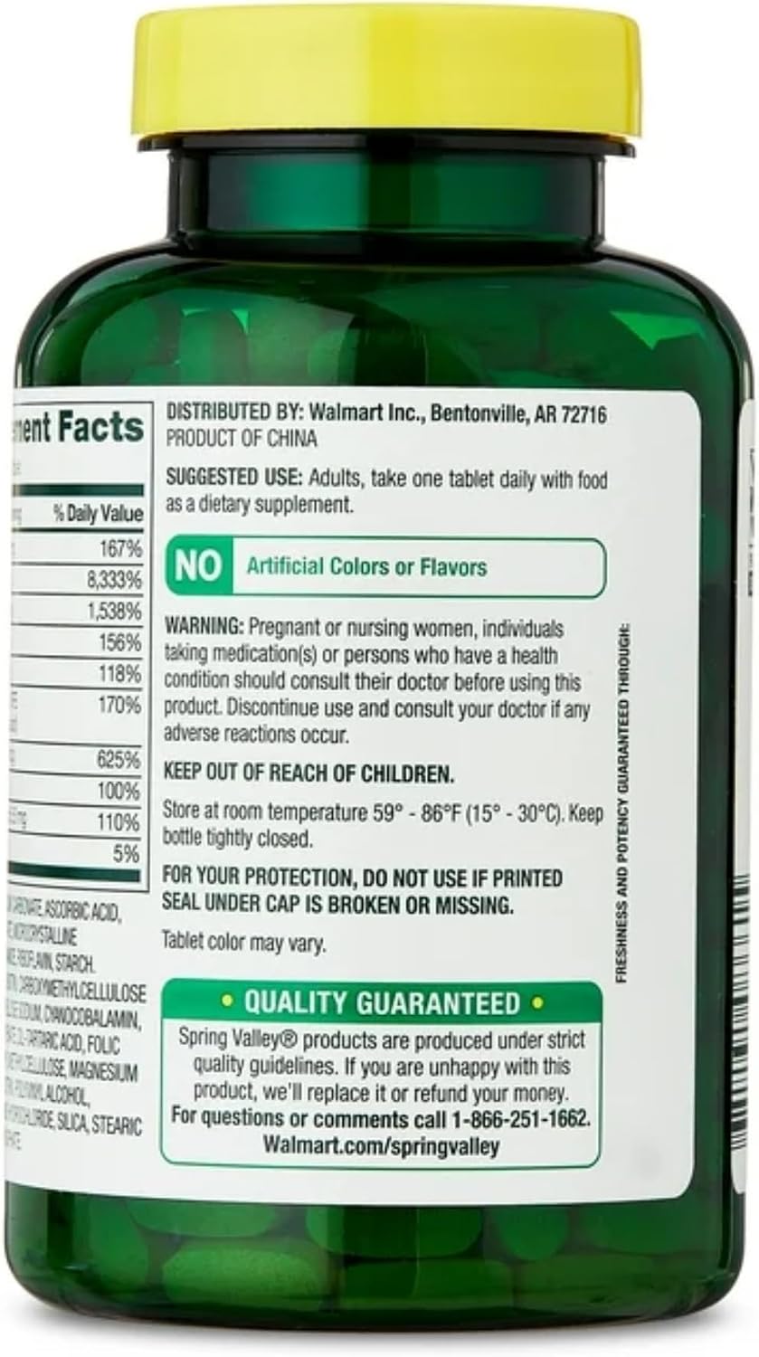 Spring Valley Super Vitamin B-Complex Tablets - 250 Tablets - görsel 9