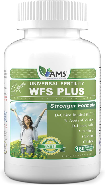 America Medic & Science WFS Plus Fertility Supplements for Women (90 Capsules) - Supports Ovulatory Health