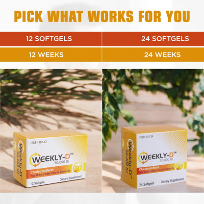 Nivagen Weekly-D Vitamin D3 50,000 IU (Cholecalciferol) Once-Weekly Softgels