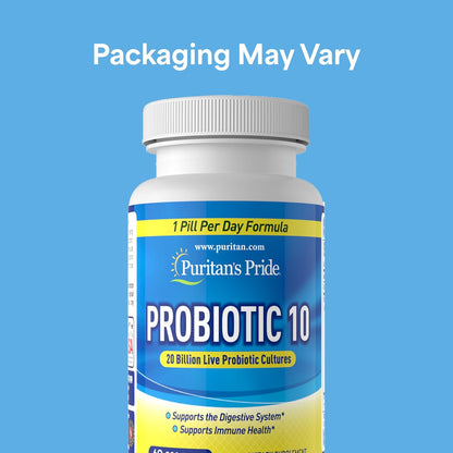 Puritan's Pride Probiotic 10 with Vitamin D, 60 Capsules