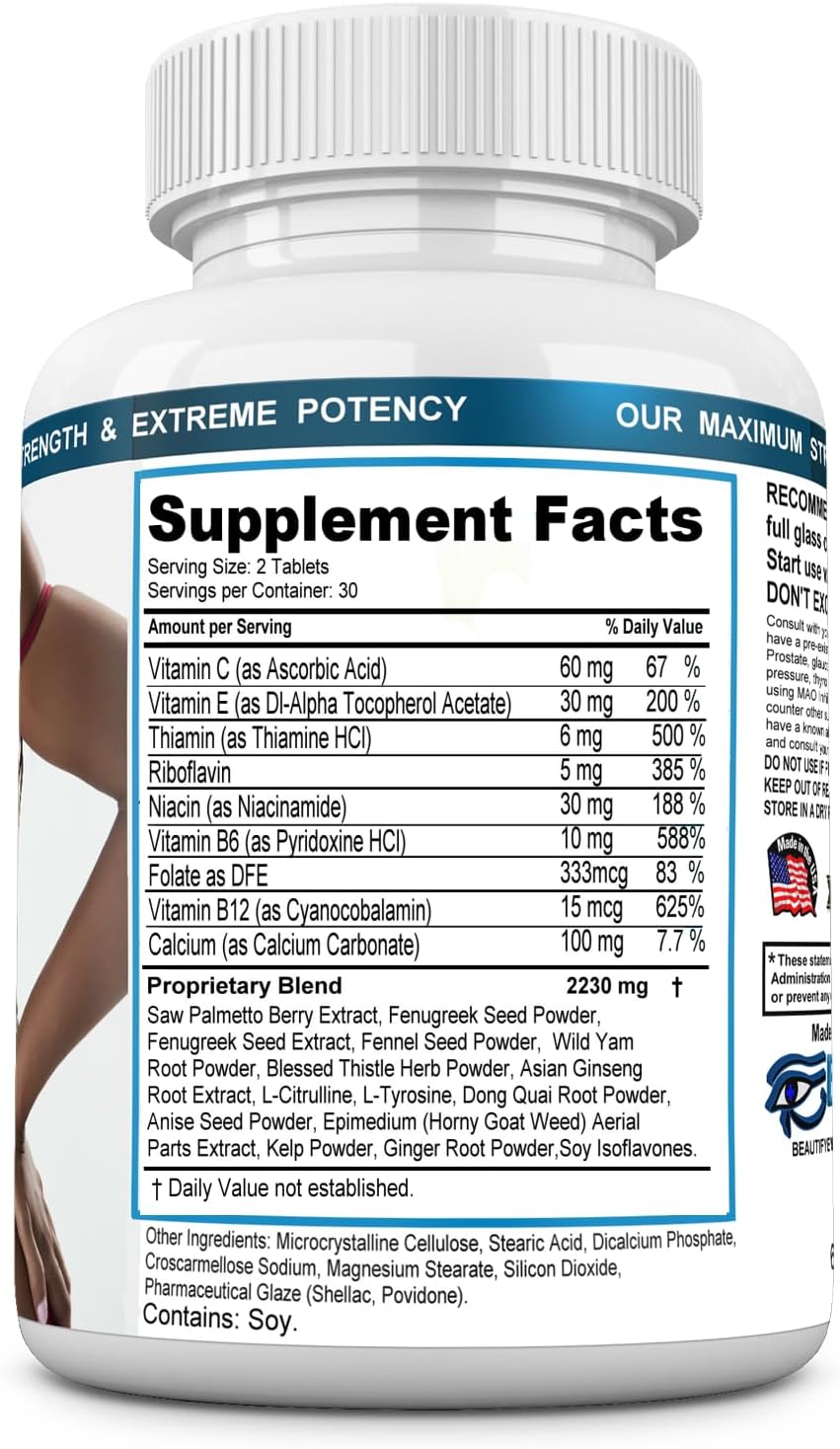 Bust X-Large Accelerator – Natural Bust Enhancement Food Supplement with Vitamins, Minerals & Herbal Extracts – 60 Tablets - görsel 2