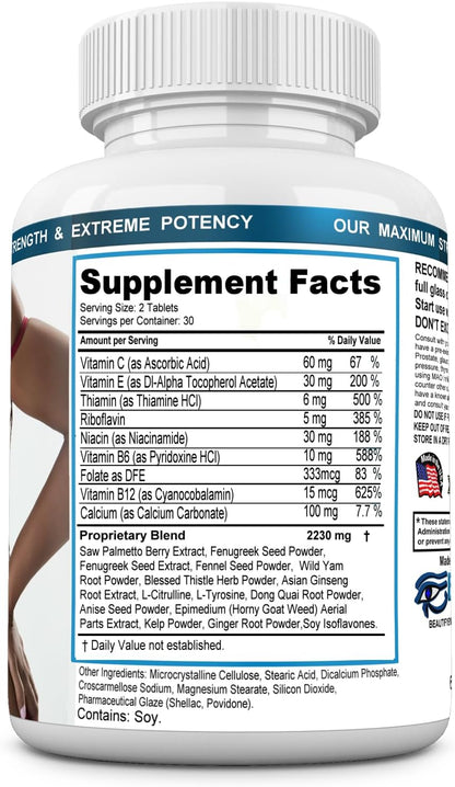 Bust X-Large Accelerator – Natural Bust Enhancement Food Supplement with Vitamins, Minerals & Herbal Extracts – 60 Tablets