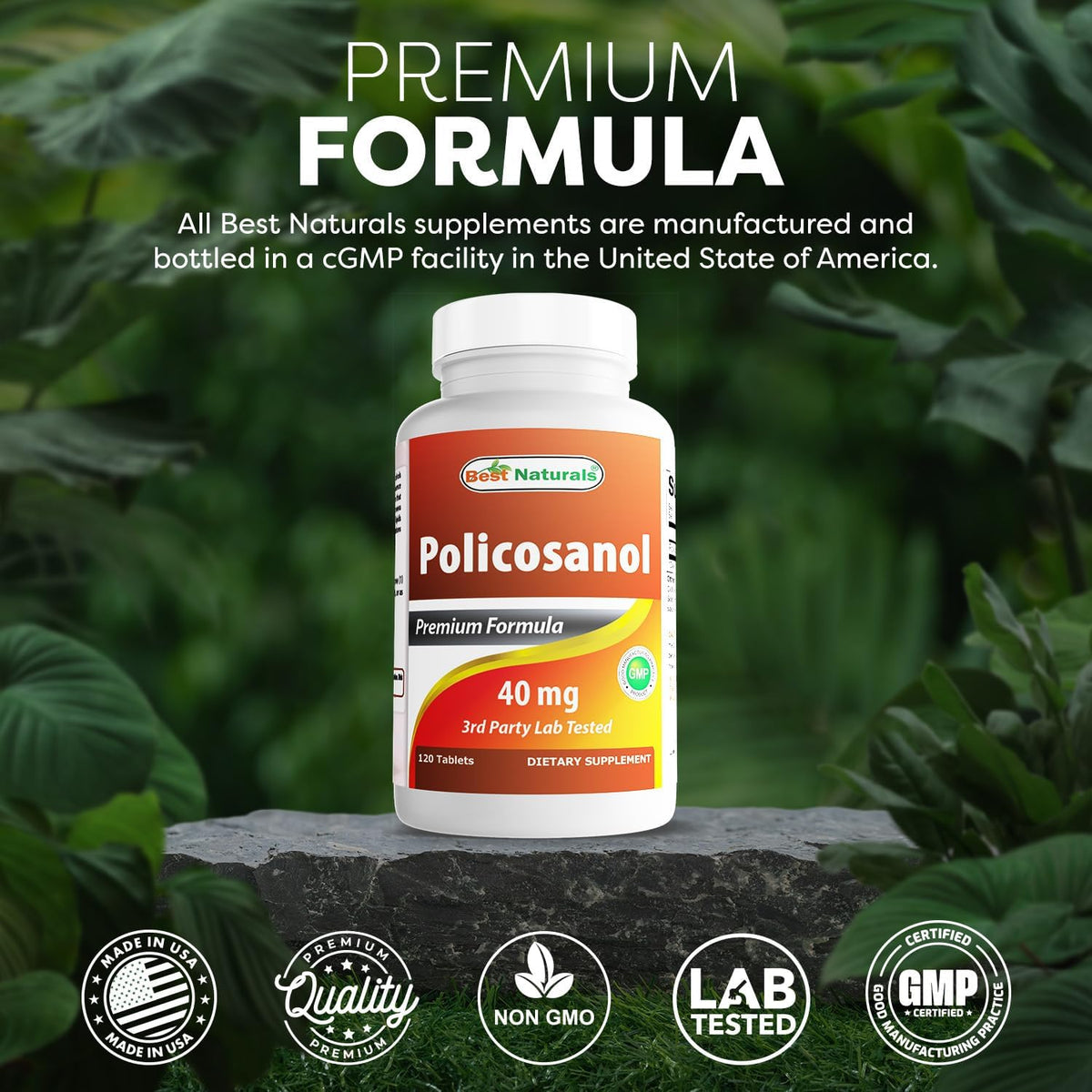 Best Naturals Policosanol 40mg, 120 Tablets - Supports Cardiovascular Health - görsel 5