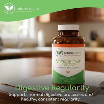 Microbiome Balance – Gut Health Supplement with Monolaurin & Caprylic Acid – 120 Capsules