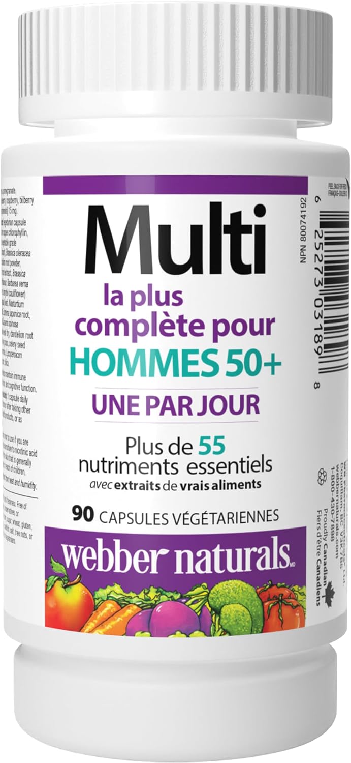 Webber Naturals Men's 50+ Most Complete Multi, 90 Vegetarian Capsules - görsel 2