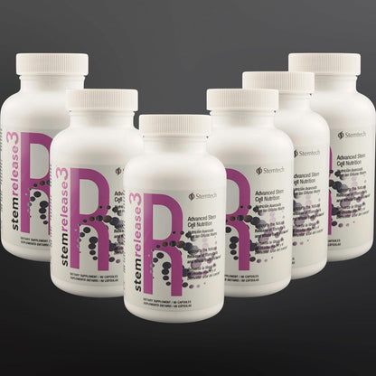 Stemrelease3™ Cutting-Edge Stem Cell Nutrition for Natural Renewal and Youthful Vitality, Exclusive Blend for Enhanced Telomere Health 60 Capsules (Pack of 6)