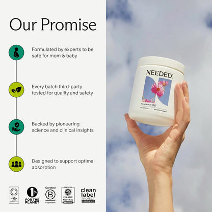 Needed. Prenatal Multi Pro | Multivitamin with Choline Capsules for Prenatal, Pregnancy, Breastfeeding, Postpartum | 30-Day Supply