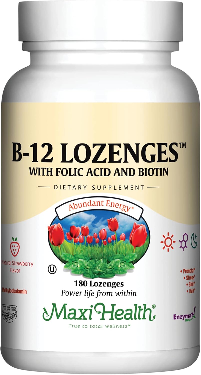 Vitamin B12 Lozenges with Folic Acid and Biotin - Sublingual Strawberry Flavour - 360 Lozenges - görsel 8
