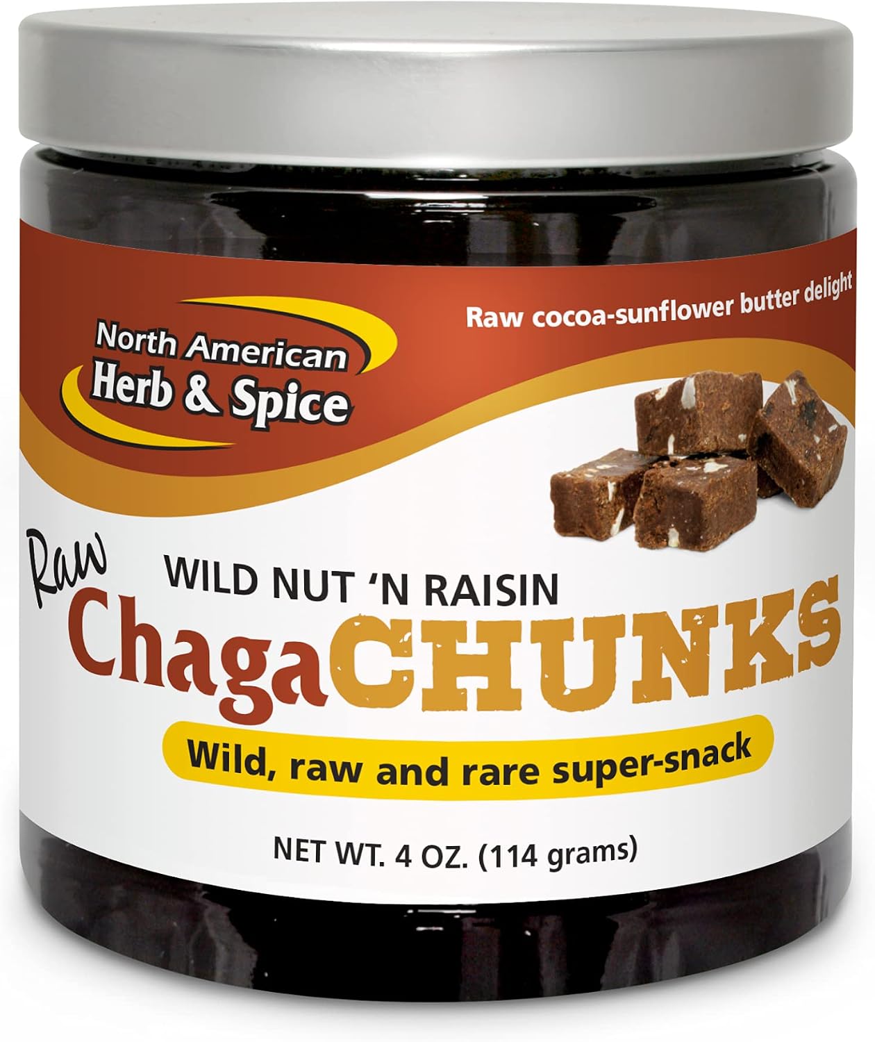 North American Herb & Spice ChagaChunks, Nut 'n Raisin - 4 oz - Adaptogen Snack - görsel 1