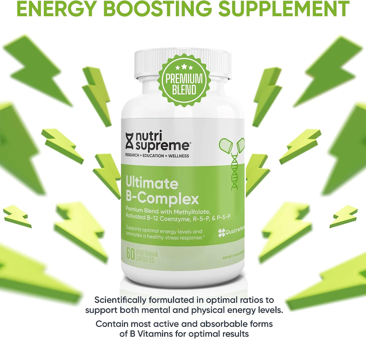 Nutri Supreme Ultimate B Complex – Highly Absorbable Essential B Vitamins with Methylfolate, 60 Capsules - görsel 6