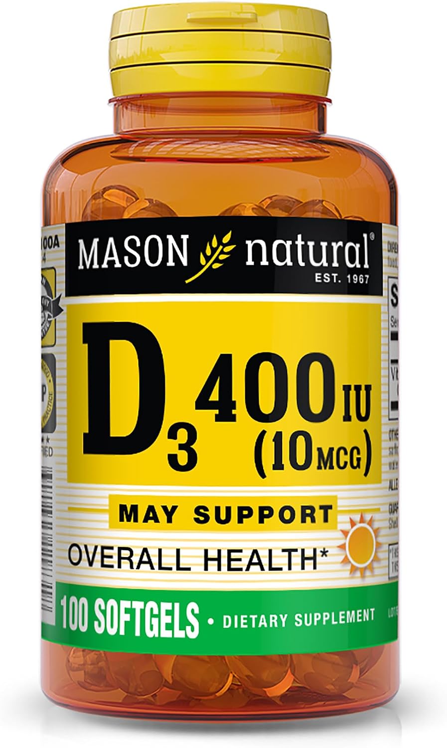 MASON NATURAL Vitamin D3 1000 IU (25 µg) from Fish Liver Oil, 180-Day Supply - görsel 9