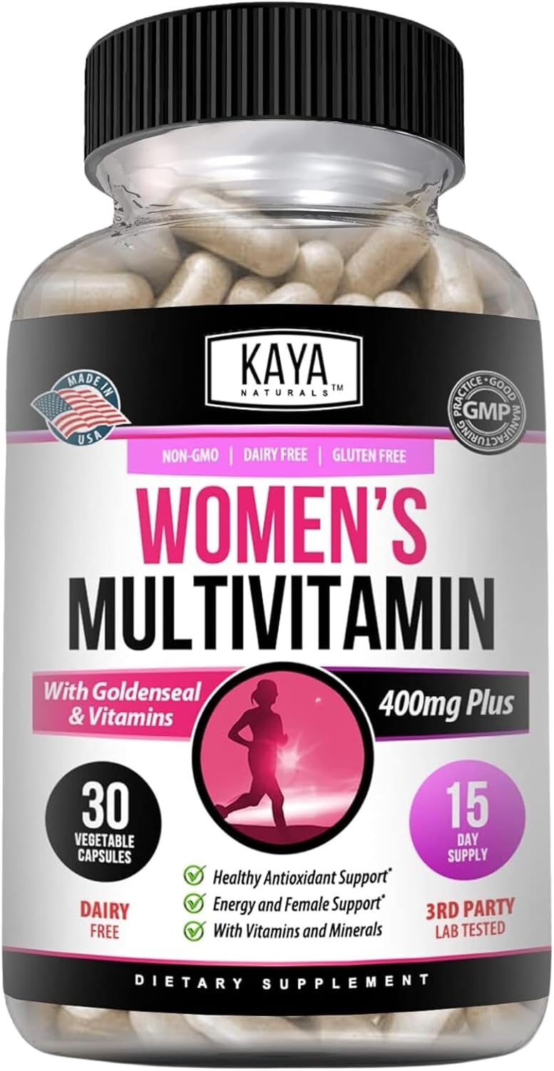Kaya Naturals Women's Multivitamin - Daily Immune and Energy Support with Vitamins A, C, D, E, Biotin, Zinc (30 Tablets) - görsel 1