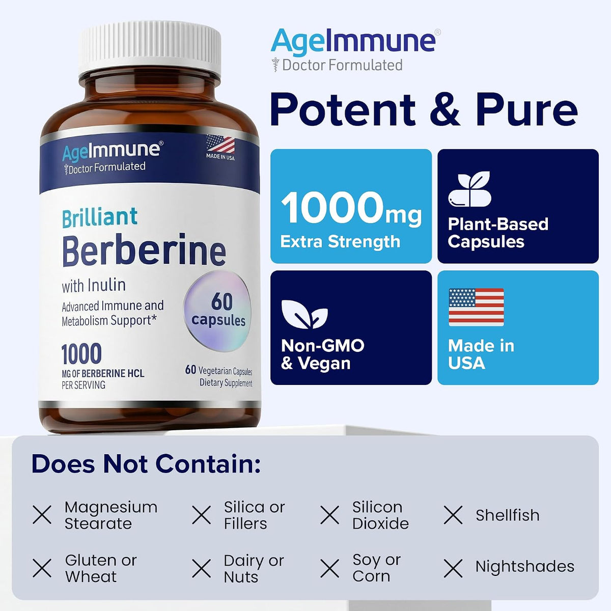 Berberine 1000mg Supplement Complex with Inulin Prebiotic - Berberine HCL 500mg per Capsule - Doctor Formulated and Third Party Tested - görsel 10