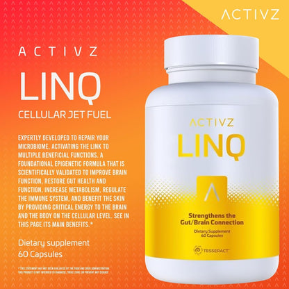 ACTIVZ LINQ - Advanced Epigenetic Formula for Brain Function, Gut Health, Skin Radiance and Immune Support - 60 Capsules