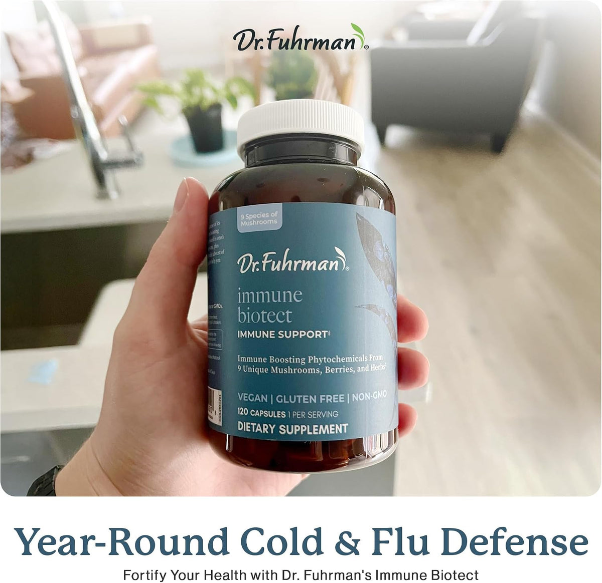 Dr. Fuhrman All-Natural Immune Support Supplement – Organic Mushrooms & Berries, 120 Capsules - görsel 6