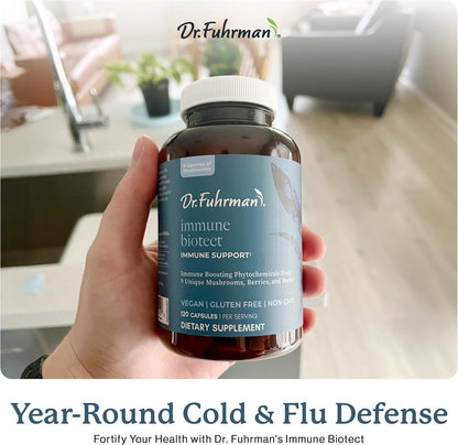 Dr. Fuhrman All-Natural Immune Support Supplement – Organic Mushrooms & Berries, 120 Capsules