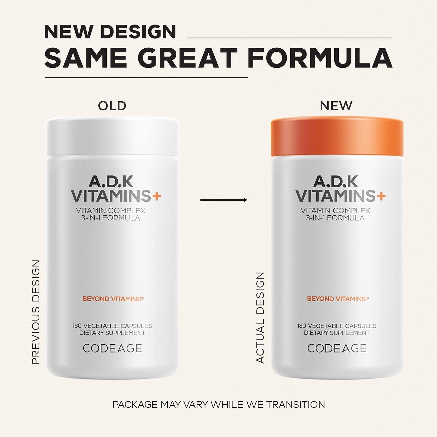 Codeage ADK Vitamins+ - Vitamin A, D3, K1 & K2 - 180 Capsules (6-Month Supply) - görsel 3