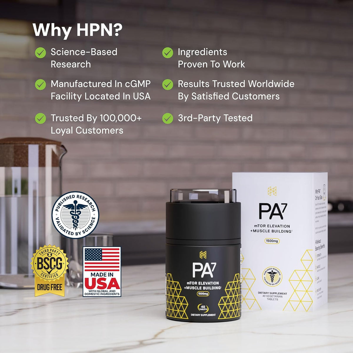 HPN PA(7) Phosphatidic Acid Muscle Builder Top Natural Muscle Builder - Boost mTOR | Build Mass and Strength from Your Workout | 10 Day Supply - görsel 4