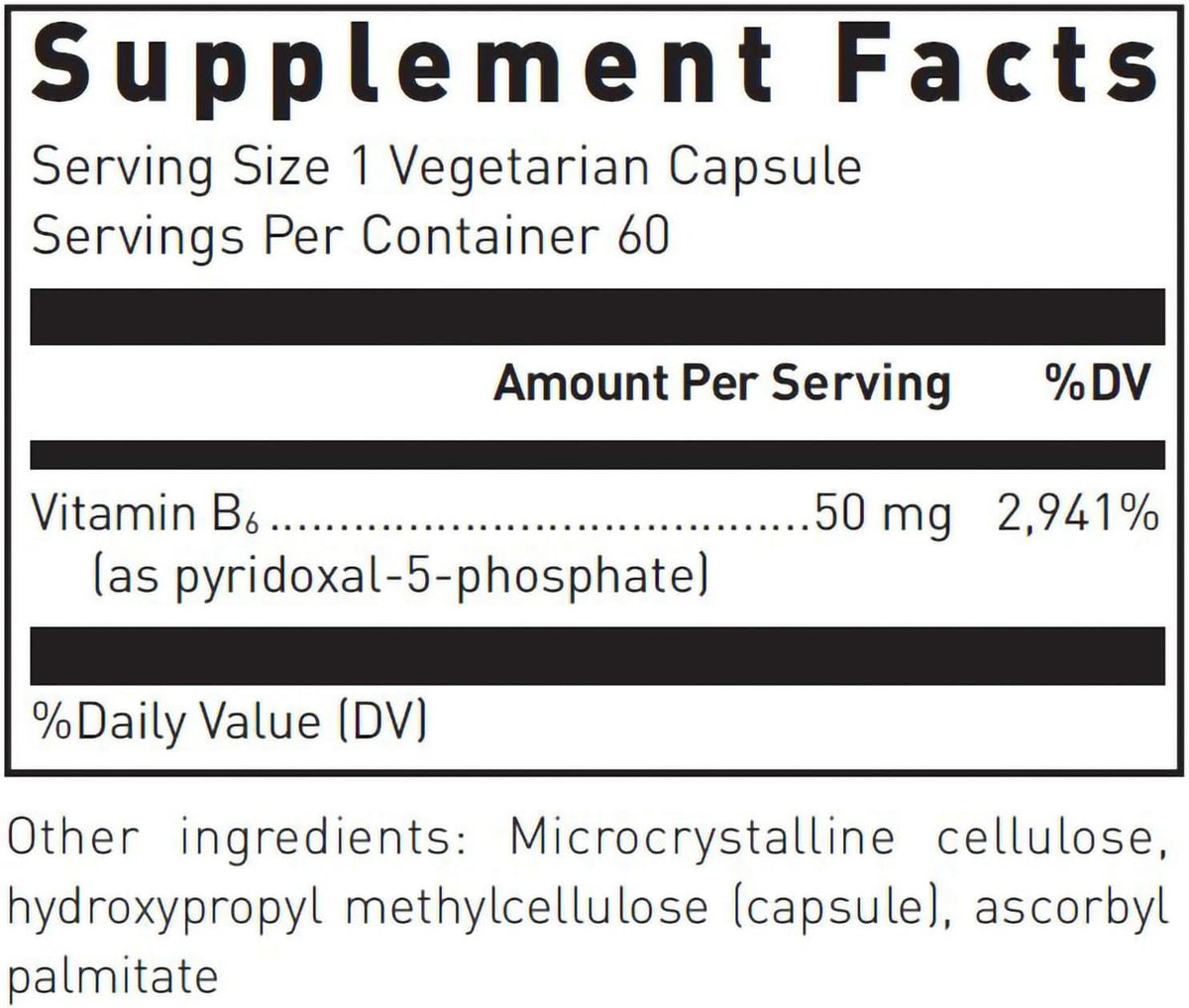 Douglas Laboratories Pyridoxal-5-Phosphate (P5P) 50 mg – Active Vitamin B6 for Neurological & Cardiovascular Support (60 Capsules) - görsel 2