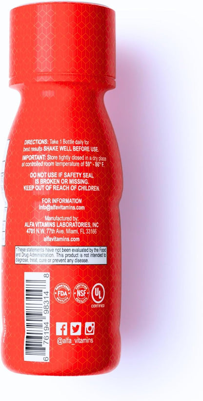 ALFA VITAMINS Vitamin B12 Energy Shot - 5,000 mcg Methylcobalamin, Sugar-Free, Caffeine-Free - 20 Pack