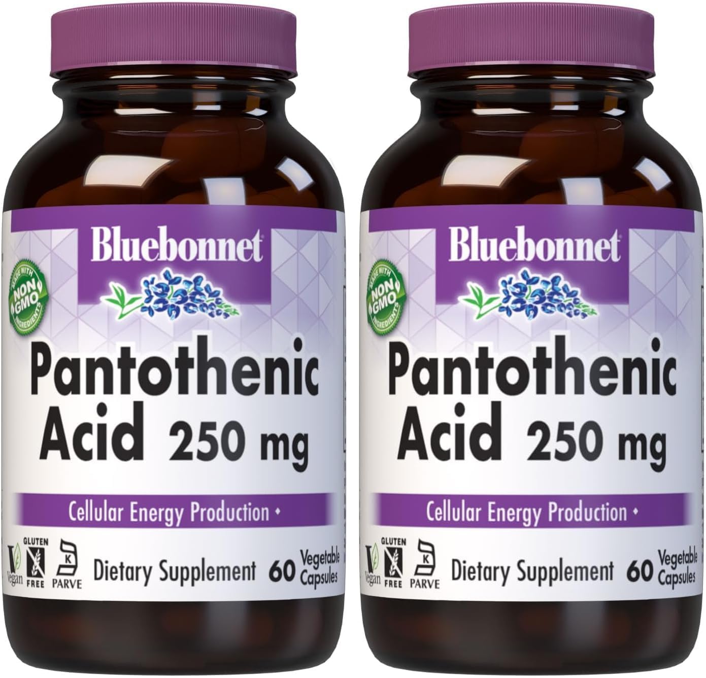 BlueBonnet Nutrition Pantothenic Acid 250 mg – Vitamin B5 Food Supplement, 60 Vegetable Capsules - görsel 4