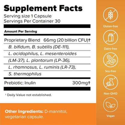 BiotiQuest Antibiotic Antidote Probiotics – Rebalance After Antibiotics, 20 Billion CFU, Non-GMO, Gluten-free, 30 Capsules