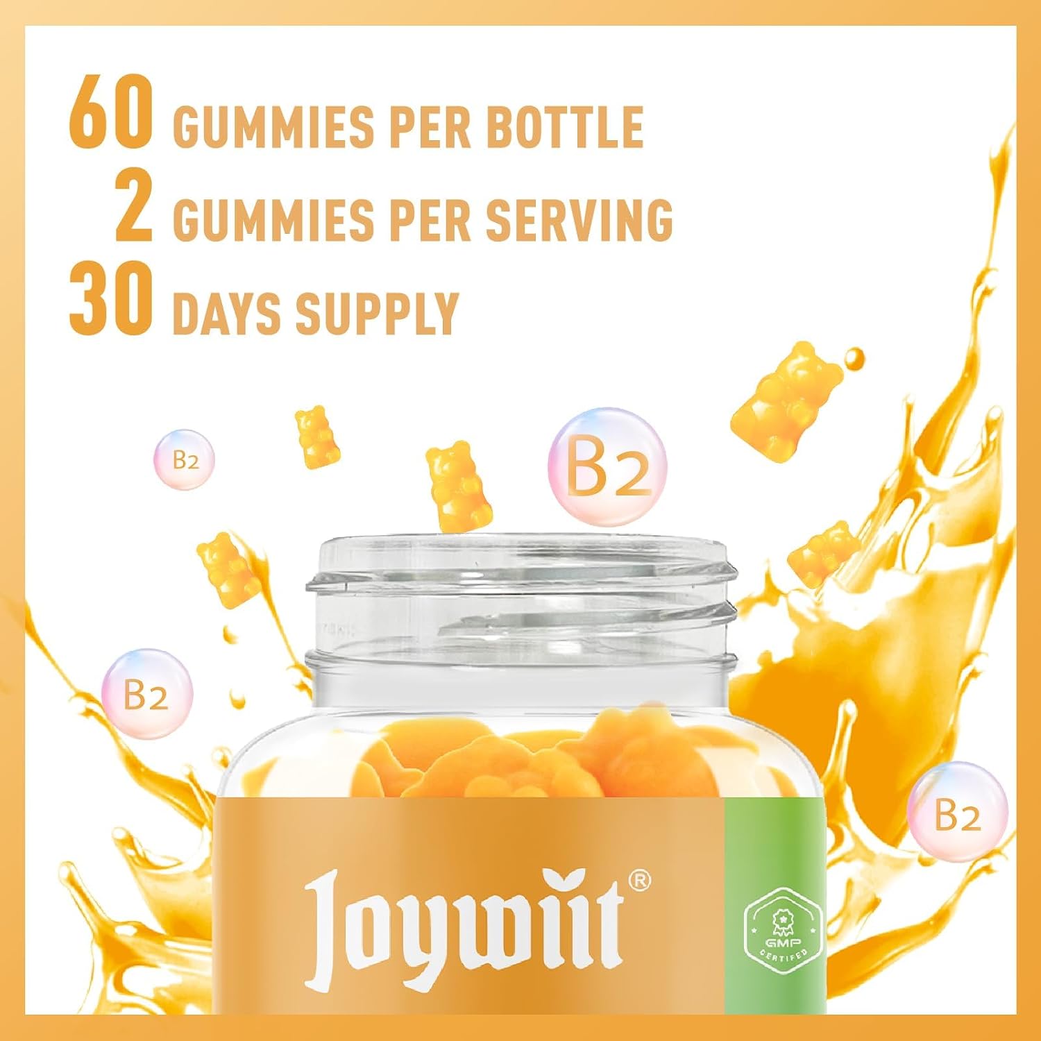 Vitamin B2 Gummies | Riboflavin 400mg Chewable for Adults and Kids - Non GMO, Vegan - 120 Count - görsel 7