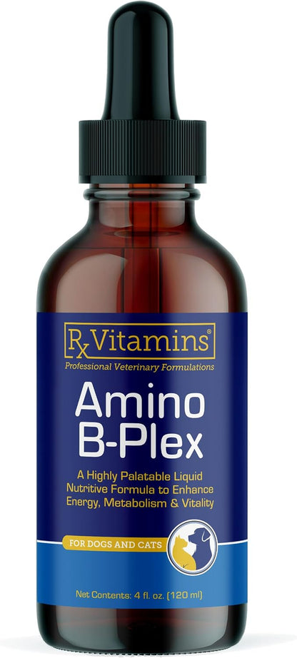 Rx Vitamins Amino B Plex Cat and Dog Supplement - Vitamin B Complex Liquid Plus Amino Acids - Appetite Stimulant and Weight Support - 120 ml