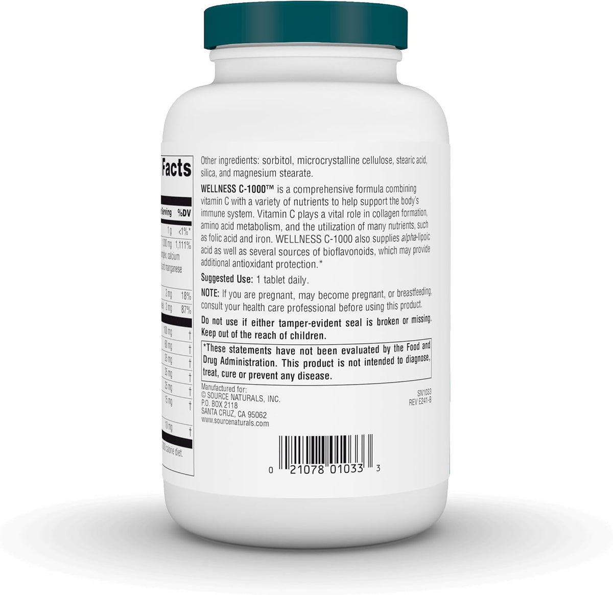 Source Naturals Wellness C-1000 – Immune Support with Antioxidant Protection – 200 Tablets - görsel 3