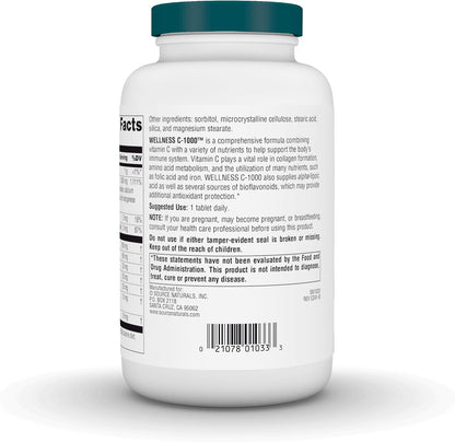 Source Naturals Wellness C-1000 – Immune Support with Antioxidant Protection – 200 Tablets