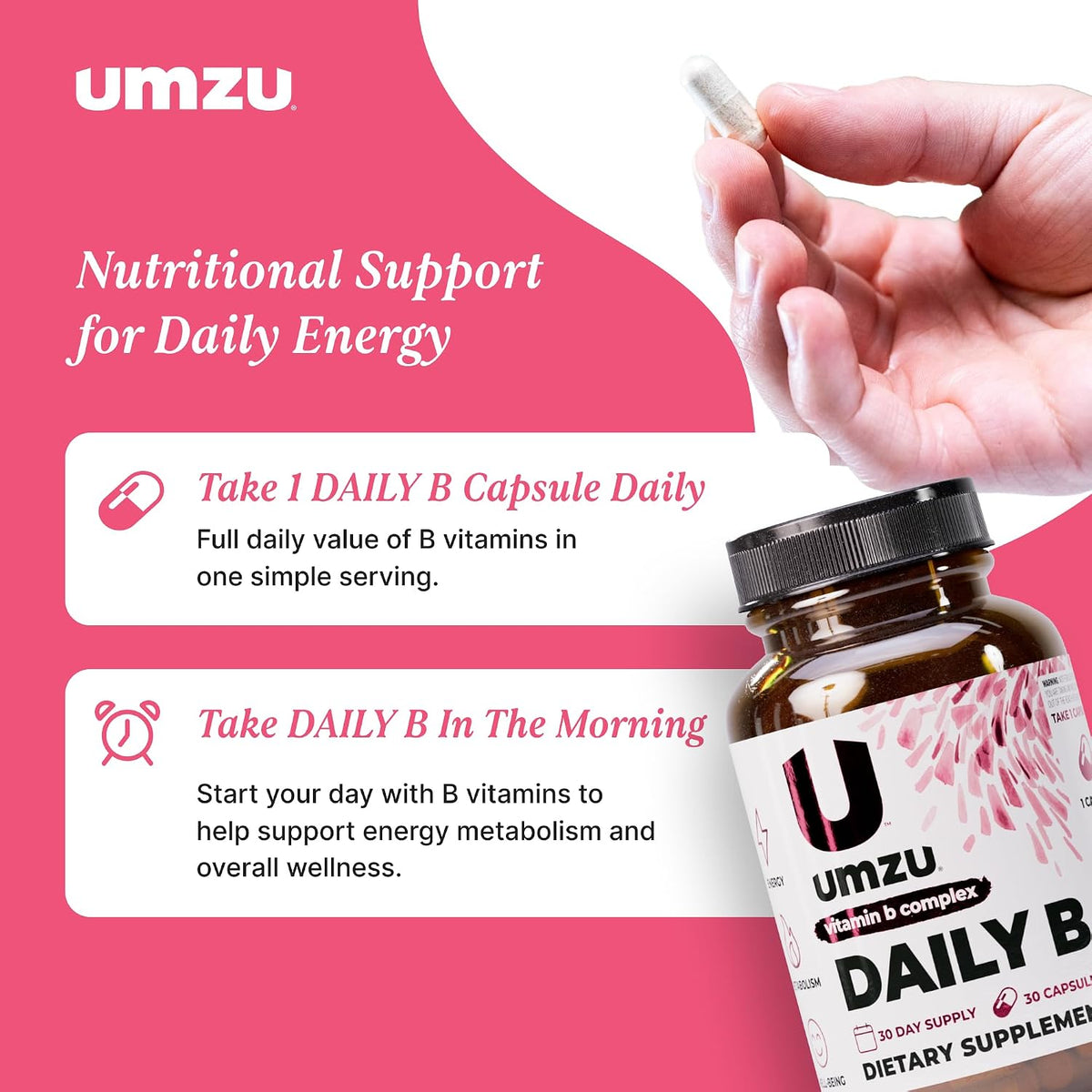 UMZU Daily B - Complete Vitamin B Complex Food Supplement, 30 Capsules - görsel 6