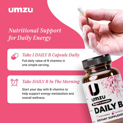 UMZU Daily B - Complete Vitamin B Complex Food Supplement, 30 Capsules