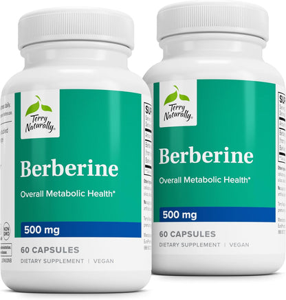 Terry Naturally Berberine – Food Supplement for General Wellness (60 Capsules, Pack of 2)