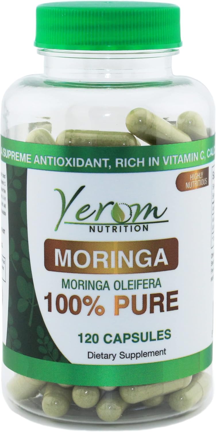 Pure Moringa Capsules - 800mg High Strength, 120 Vegetable Capsules - görsel 1