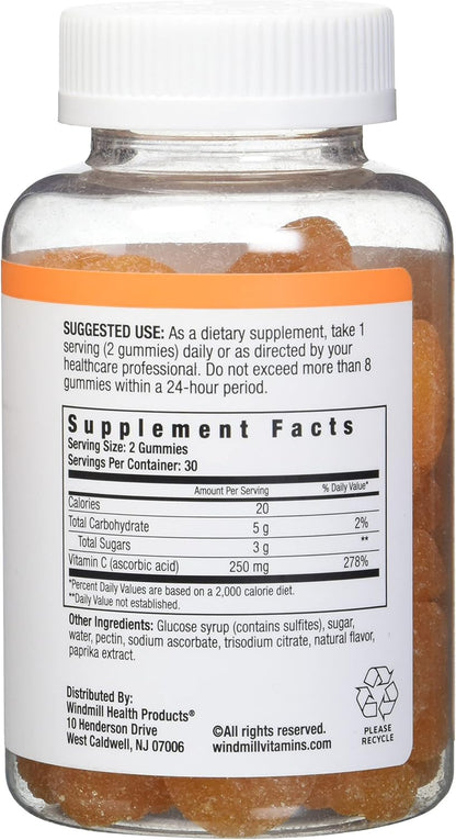 NutritionWorks Vitamin C 250 mg Gummies, Supports Immune Health, 60 Gummies