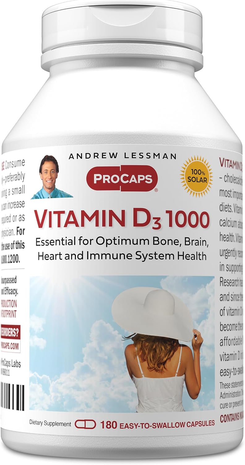ANDREW LESSMAN Vitamin D3 1000 IU - 180 Capsules - görsel 1