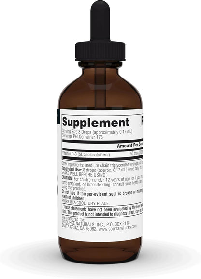 Source Naturals Vitamin D-3 Liquid Drops, 2000 IU, 30 ml