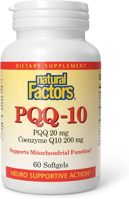 Natural Factors, PQQ-10, Supports Energy and Healthy Ageing, Food Supplement, 60 softgels (60 servings)
