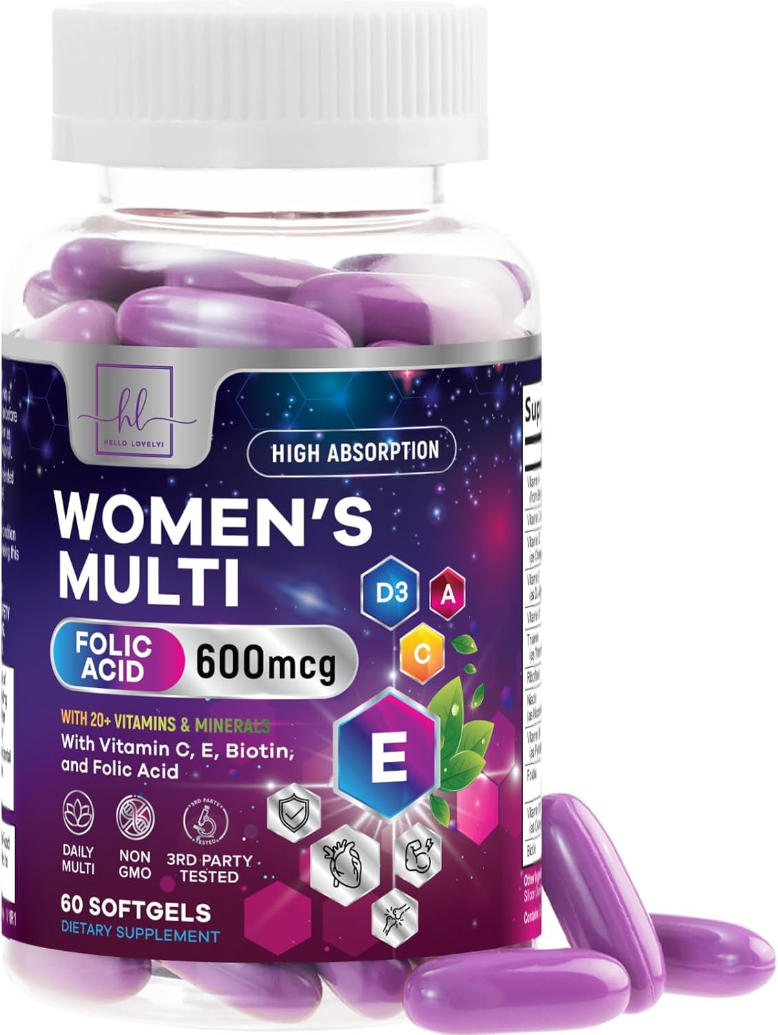 Multivitamin for Women – Complete Daily Supplement with Biotin, Iron and Vitamin D3 - görsel 1