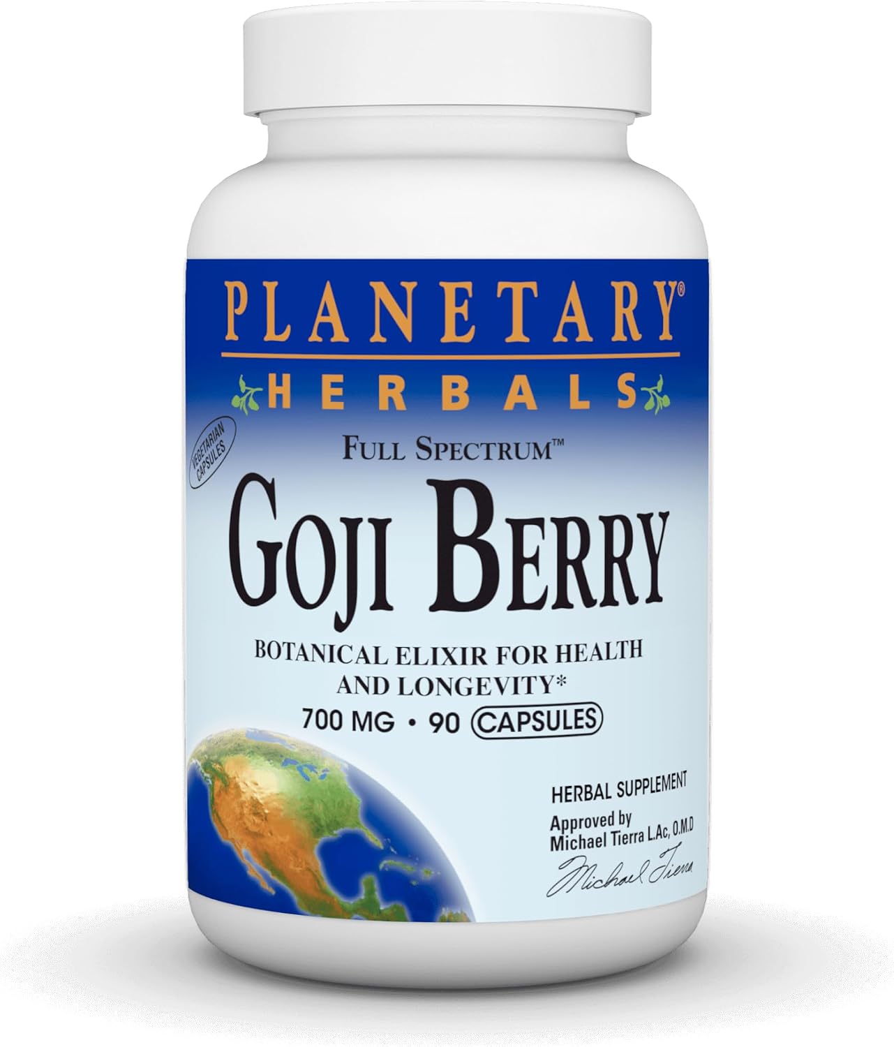 Planetary Herbals Goji Berry Full Spectrum 700mg, Botanical Elixir for Health and Longevity, 90 Vegetarian Capsules - görsel 1